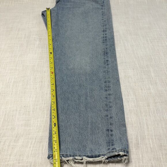 AGOLDE 90s Mid Rise Loose Fit Jeans Women 33 Snapshot Distressed Light Wash - Picture 14 of 15
